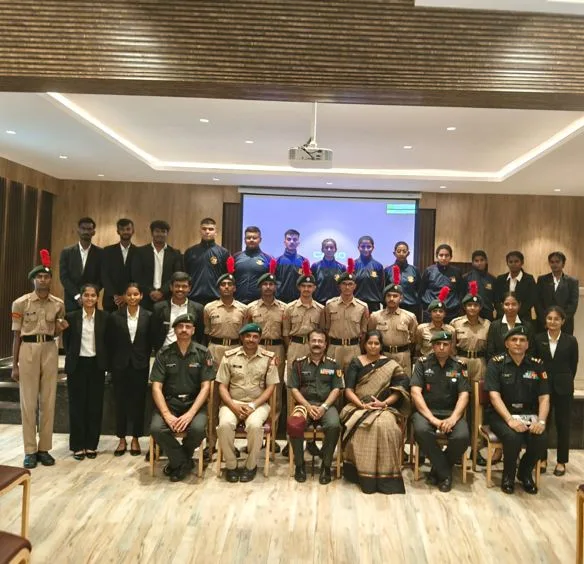 Col. Pankaj Sinha at NCC wing — Sindhi College