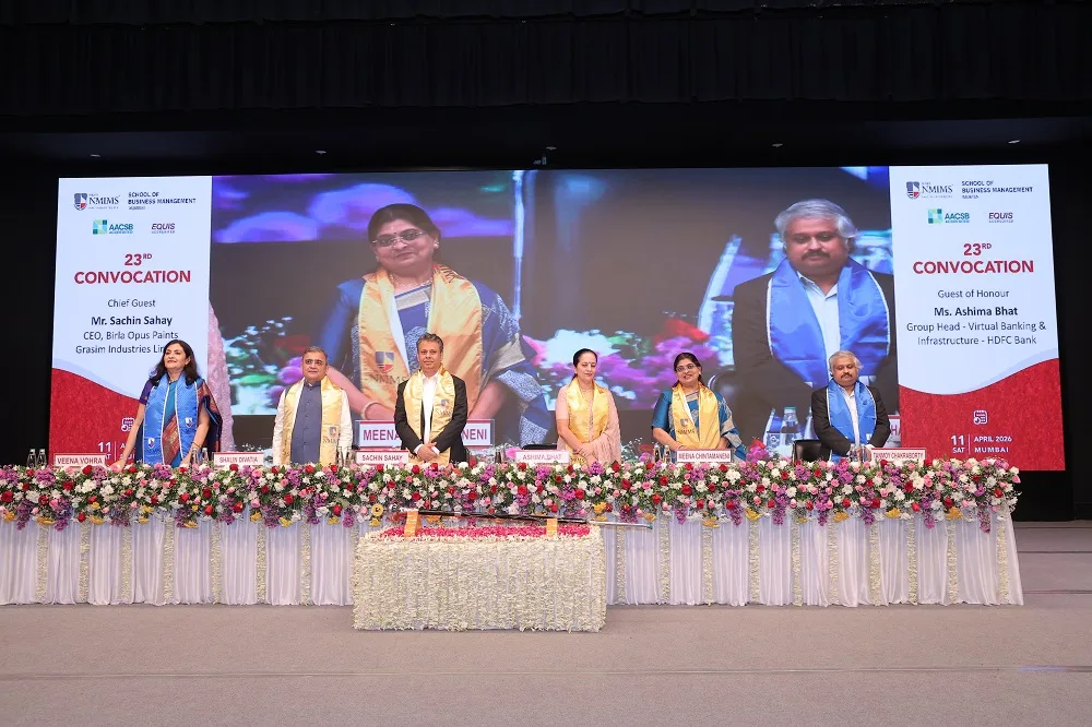 Graduates at NMIMS SBM 23rd Convocation Ceremony 2026 — SVKM's Narsee Monjee Institute of Management Studies