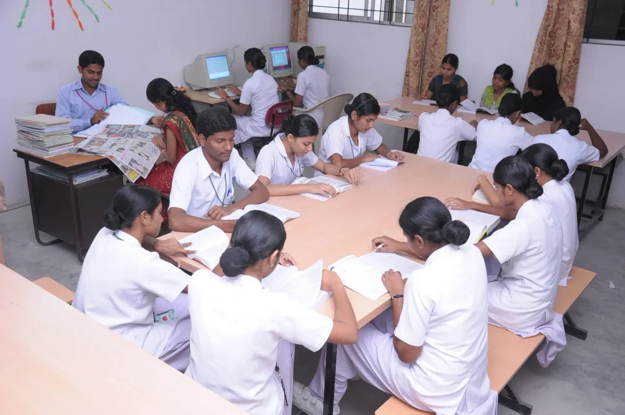 Nursing students studying in a classroom — Vikram College of Nursing (Vikram Institutions / Vikram Educational Trust)