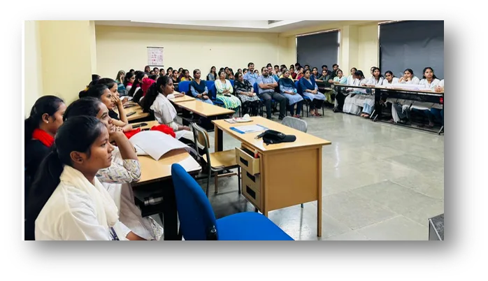 O.P. Jindal College of Nursing — Official Gallery Image Classroom Auditorium Session With Nursing Students