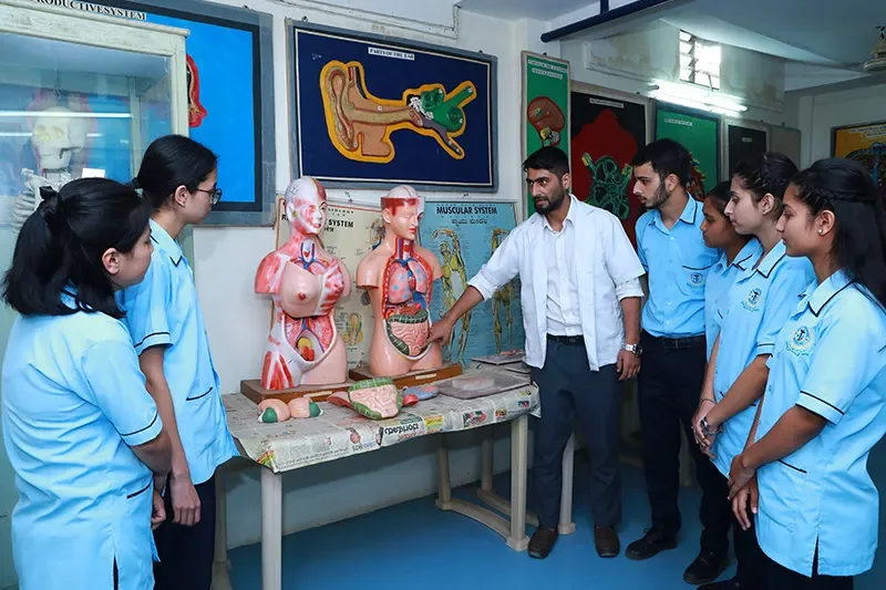 Nursing laboratory class using anatomical models — Ananya School of Nursing