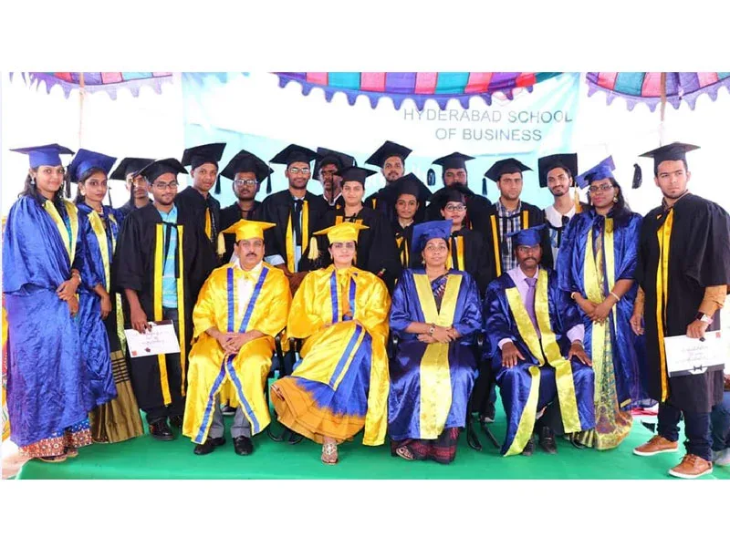 This photo is on the day of convocation cermony conducted in college premises for outgoing Batch @ HSB — Hyderabad School of Business