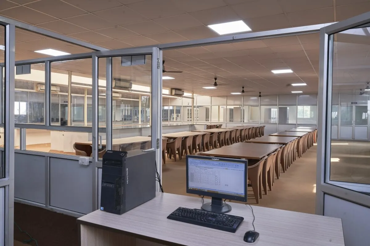 Central library seating and reading hall at Dr. Kiran C. Patel Medical College, Bharuch