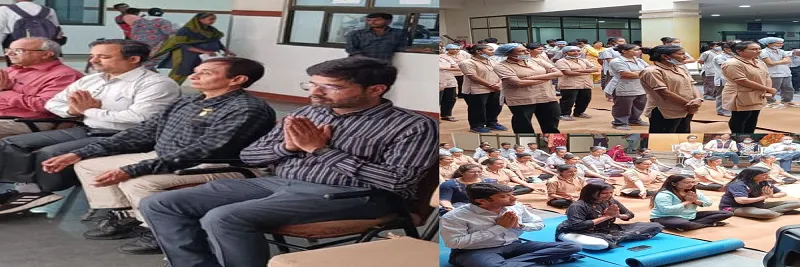 MBBS students at a World Health Day academic session at Dr. N. D. Desai Faculty of Medical Science & Research, Nadiad