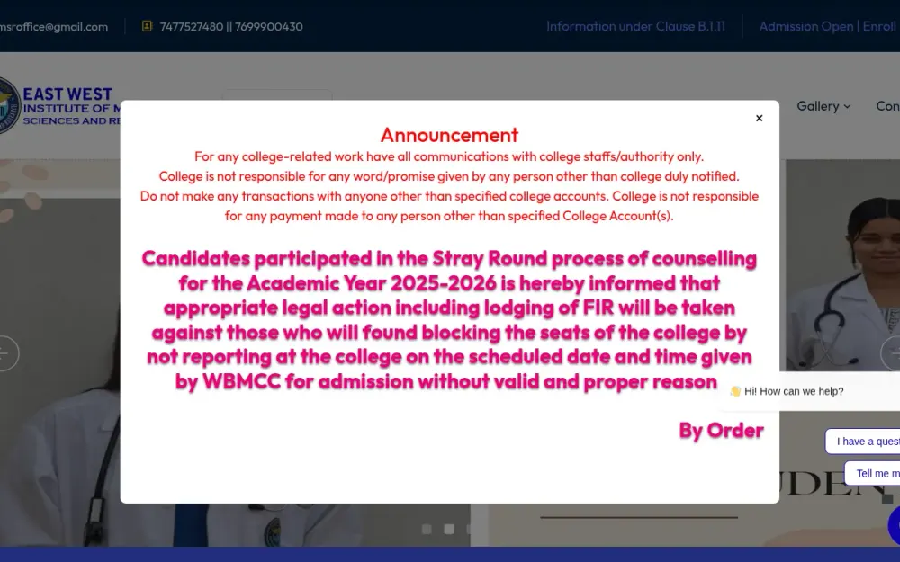 Official college website image detail