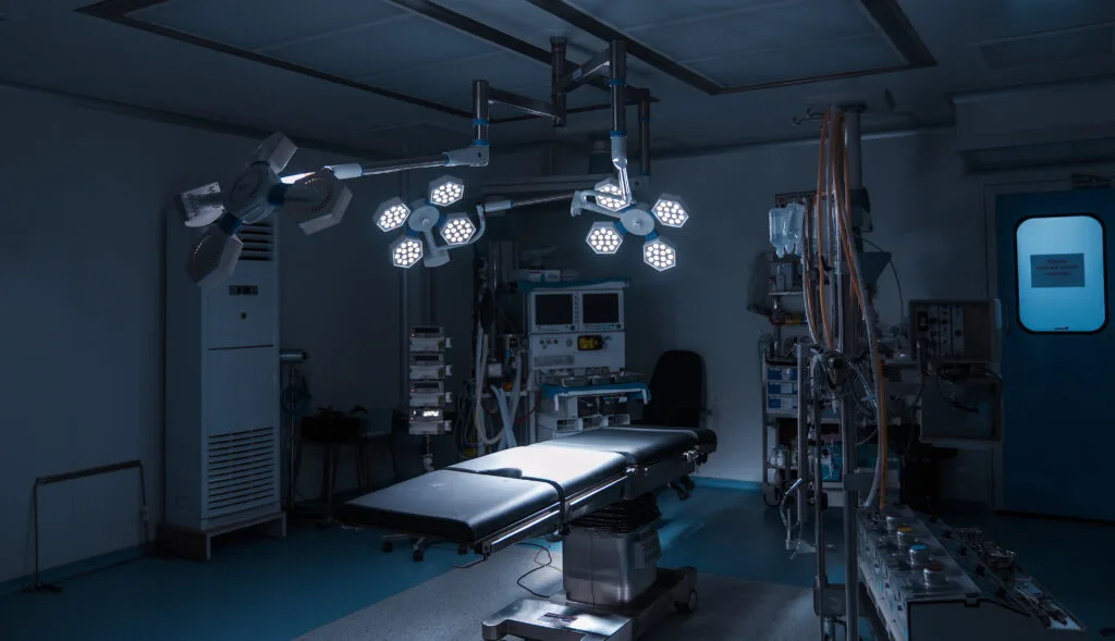 Modular operation theatre with surgical lights at Parul Sevashram Hospital, the teaching hospital of Parul Institute of Medical Sciences & Research