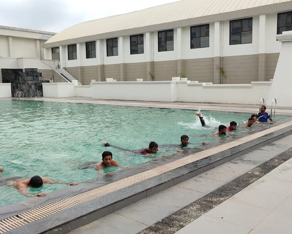 Swimming pool on the Sumandeep Vidyapeeth campus, the campus of SBKS Medical Institute & Research Centre, Vadodara