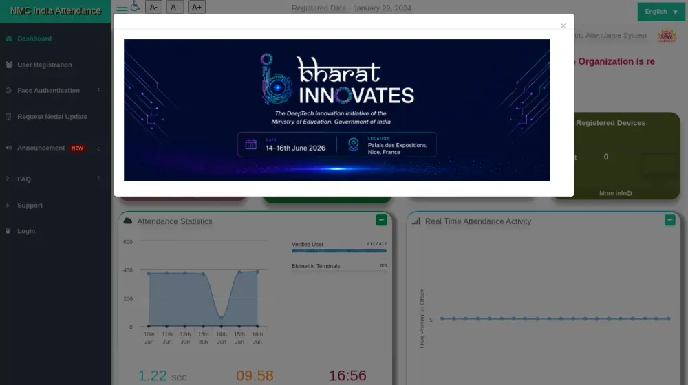 Shri Siddhi Vinayak Medical College Sambhal NMC attendance source screenshot