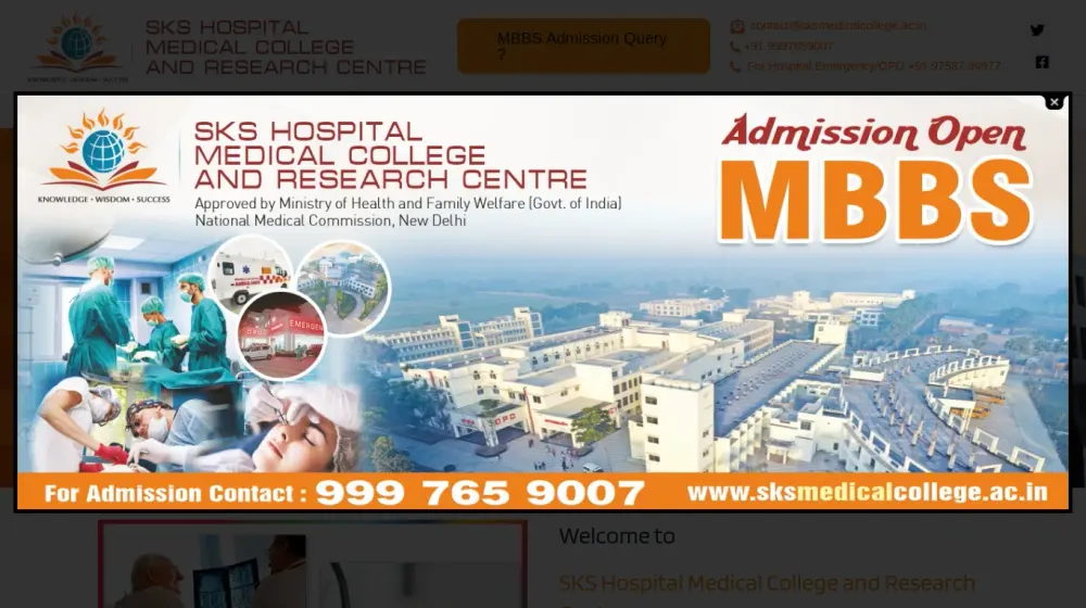 SKS Hospital Medical College and Research Centre Mathura campus image from official website 3
