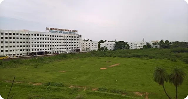 Distant view of the Sri Muthukumaran Medical College campus and teaching hospital block at Chikkarayapuram, Chennai