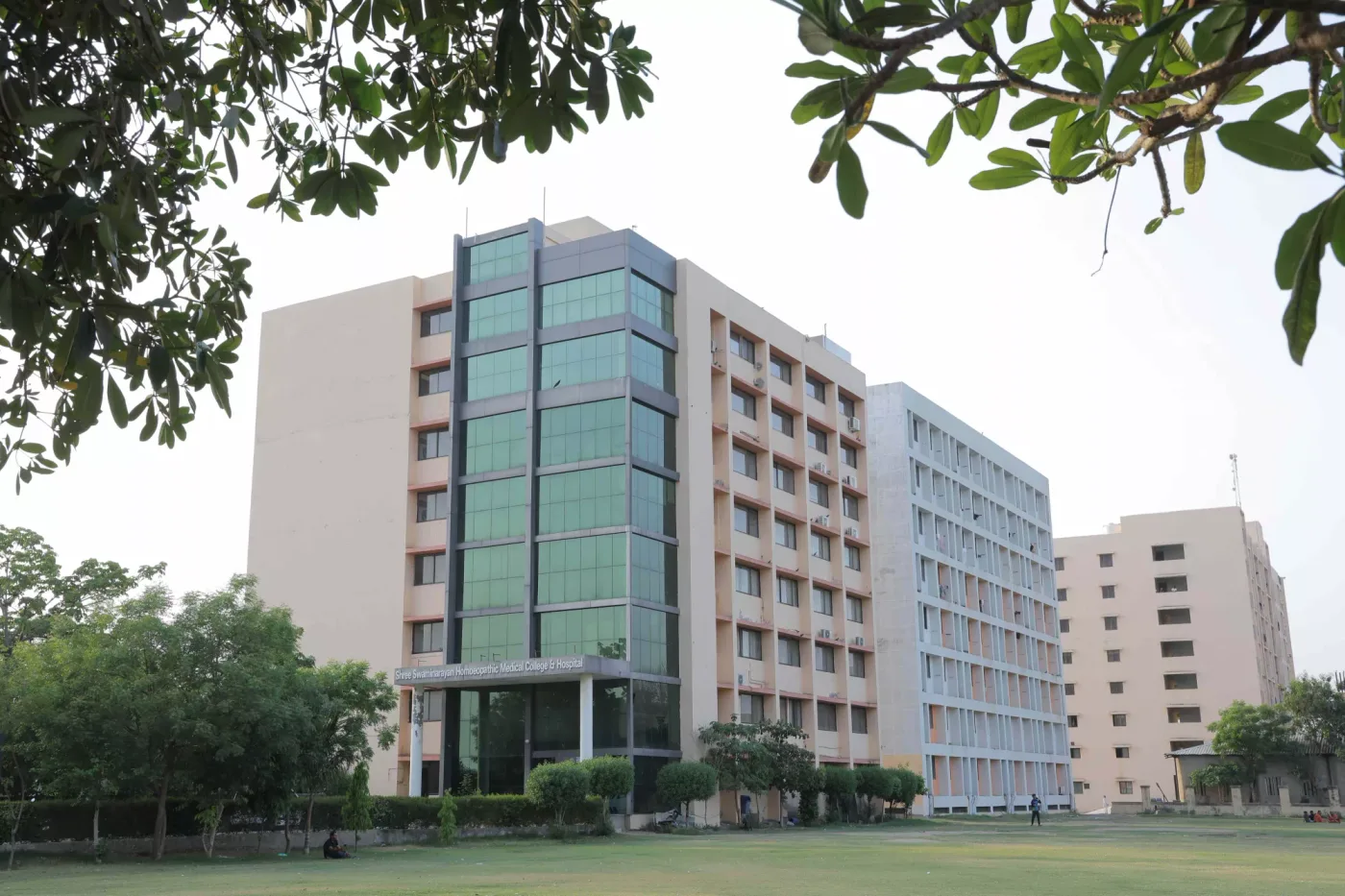 Multi-storey academic block on the Swaminarayan University campus, Kalol, that houses the medical college